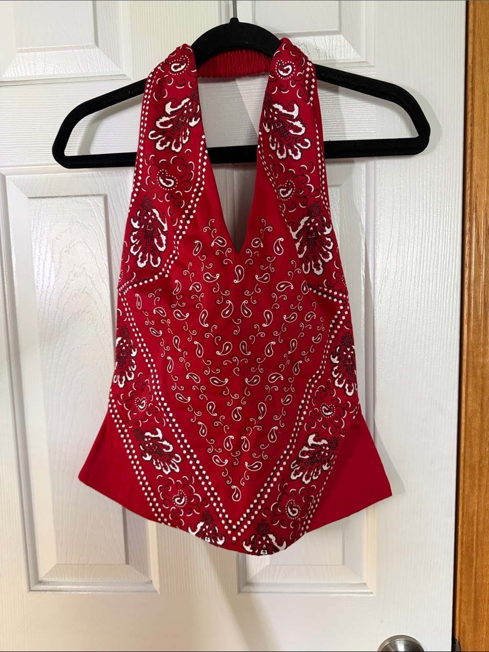 Vixen by Micheline Pitt Red Bandana Halter Camisole
